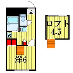 フレグランス 1Kの間取図画像