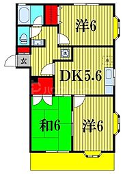 エステーハイツ 3DKの間取図画像