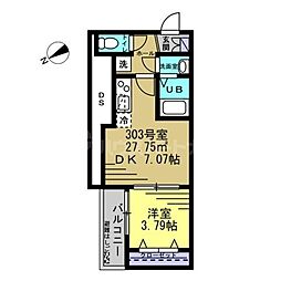 メラース 1LDKの間取図画像