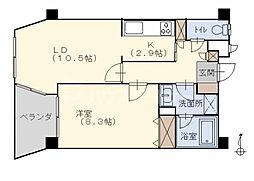 メイクスA 1LDKの間取図画像