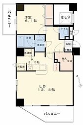 オアシスF 1LDKの間取図画像