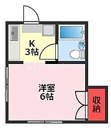 ハイツ初石 1Kの間取図画像