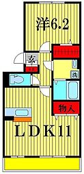 フェリーチェヴィータA 1LDKの間取図画像