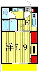 リブリ・リヴェール南流山 1Kの間取図画像
