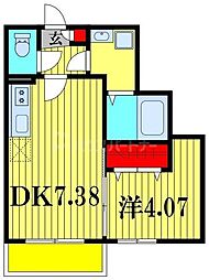 JI馬橋 1DKの間取図画像