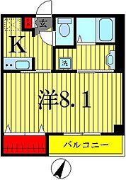 ソレーユ 1Kの間取図画像