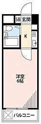 ジュネパレス新松戸第14 ワンルームの間取図画像