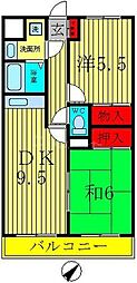 トヨダアメニティホームズ2 2DKの間取図画像