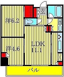 パークアクシス柏の葉 2LDKの間取図画像