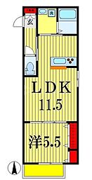 ハイムビバーチェ 1LDKの間取図画像