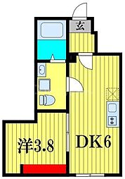 ルナアルタ 1DKの間取図画像