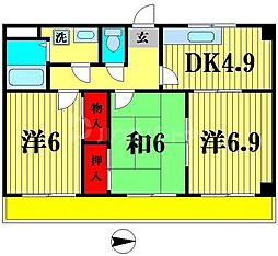 フォーラム21 3Kの間取図画像