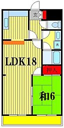 ザ・リージェント三郷 1LDKの間取図画像