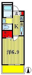 Grandir三郷 1Kの間取図画像