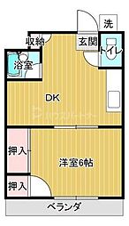 三郷ハイツ 1DKの間取図画像