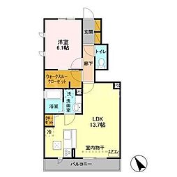 ブリエ2 1LDKの間取図画像