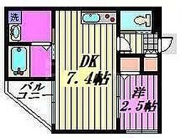 Mark Duo三郷 1DKの間取図画像