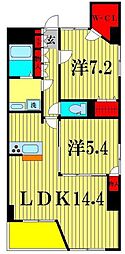 MurrayHill 2LDKの間取図画像