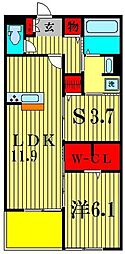 アンプルール 1SLDKの間取図画像