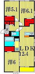 マニフィーク 3LDKの間取図画像