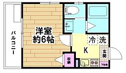 G.LienV 1Kの間取図画像