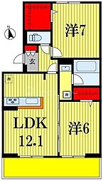 ヴィレオ 2LDKの間取図画像