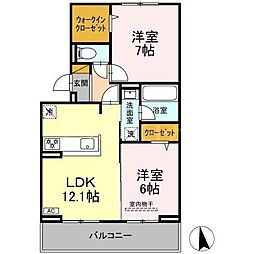 ヴィレオ 2LDKの間取図画像