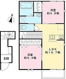 カズマハウス 2LDKの間取図画像