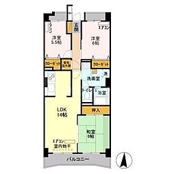 アーバンクレスト 3LDKの間取図画像