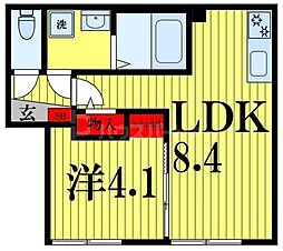 ARS三郷中央 1LDKの間取図画像