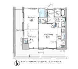 パークアクシス柏の葉 2LDKの間取図画像