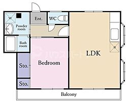 サンコーポ 1LDKの間取図画像