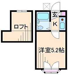 ヴィラ・アマデウス 1Kの間取図画像