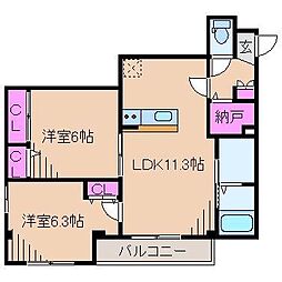 恵千庵 2階2LDKの間取り