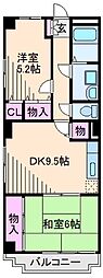 メゾンド山田 2LDKの間取図画像