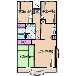 桂樹館 3LDKの間取図画像