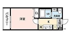 神大寺スクエア横浜 1Kの間取図画像