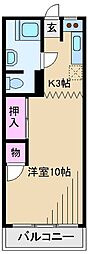 日吉ときわ台コーポ 1Kの間取図画像