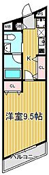パークヒル 1Kの間取図画像