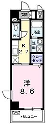 ヒルズビッグウエスト 1Kの間取図画像