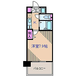 アルテーヌ新横浜 1Kの間取図画像