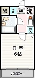 クリオ片倉町六番館 ワンルームの間取図画像