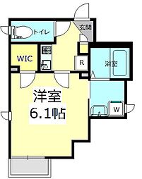 グランドールLaLa横浜 1Kの間取図画像
