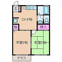 ドルフ小机 2DKの間取図画像