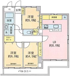 ロイヤルハイツ 3LDKの間取図画像