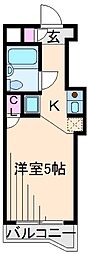 スカイコート綱島2 1Kの間取図画像