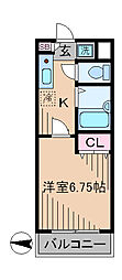アスタリスク日吉 1Kの間取図画像