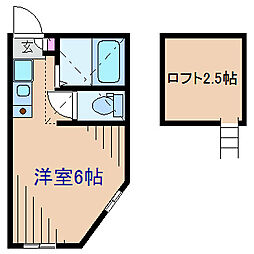 アーヴェル妙蓮寺2B棟 ワンルームの間取図画像