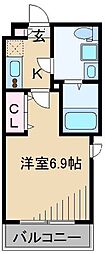 プレスト武蔵小杉 1Kの間取図画像