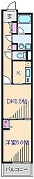 エルエー・プライル新横浜 1DKの間取図画像